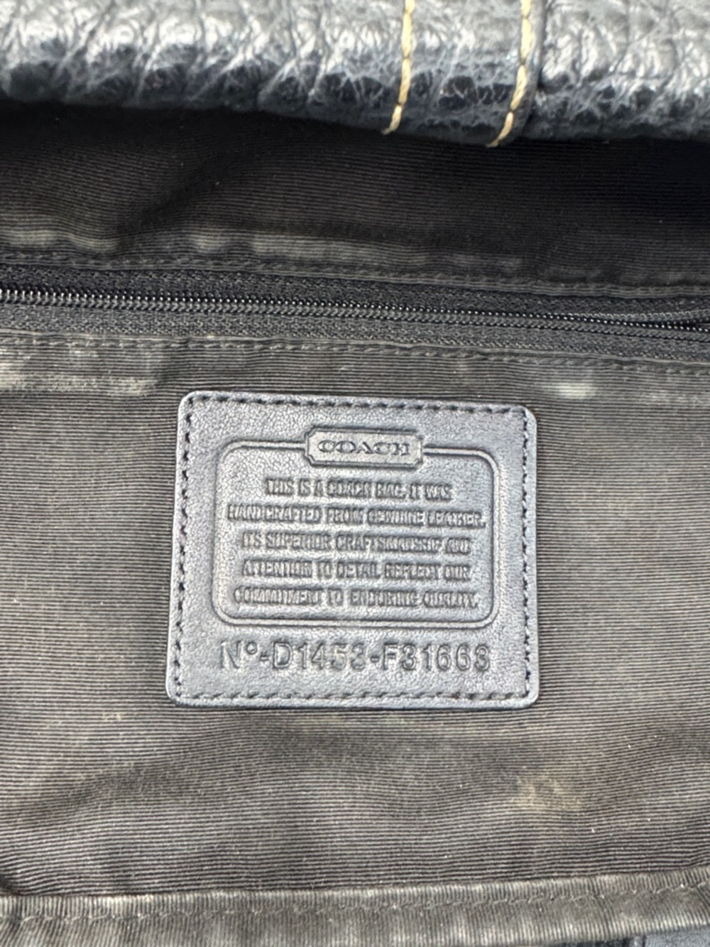 Coach Black Pebbled Leather Satchel - Picture 10 of 10